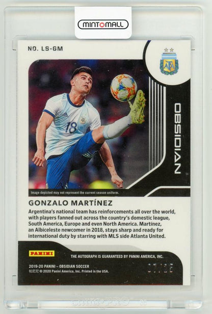 2019-20 PANINI Obsidian Lightning Strike Autographs Green Electric Etch Parallels Gonzalo Martinez card 7 of 25
