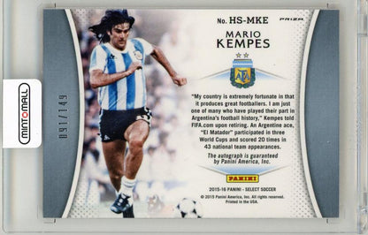 2015 Panini Select Mario Kempes Historic Signatures91/149 Argentina
