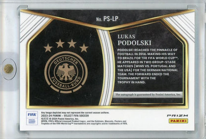 2023-24 PANINI SELECT FIFA Lukas Podolski Freehand Signature
