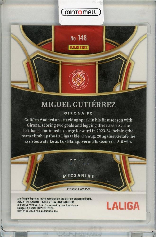 2023-24 PANINI SELECT LALIGA Miguel Gutierrez Gold Prizm07/10 Girona FC