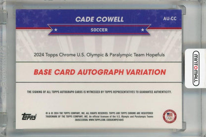 2024 Topps Chrome US Olympic and Paralympic Hopefuls Cade Cowell Base Autographs Green Refractors #AU-CC 62/99 Soccer