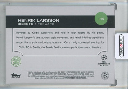 2024-25 Topps UEFA Club Competitions Henrik Larsson Short Print Variations #85 Celtic FC