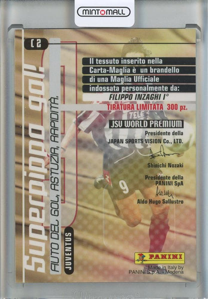 2001 PANINI CALCIO Premium Filippo Inzaghi Carta Maglia Jersey/#C2 Japanese Slightly Difficult