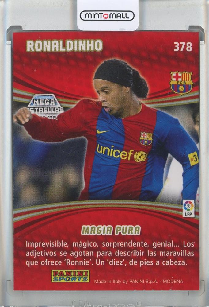2007-08 Panini Megacracks La Liga Gaucho Ronaldinho #378which is Slightly Difficult to Find FC Barcelona