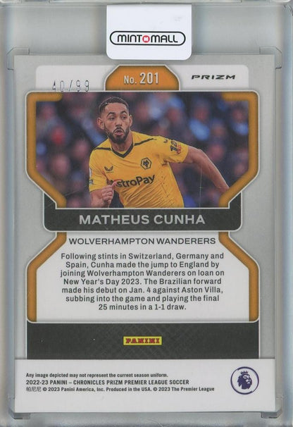 2022-23 Panini Chronicles English Premier League Matheus Cunha Red #20140/99 Wolverhampton Wanderers