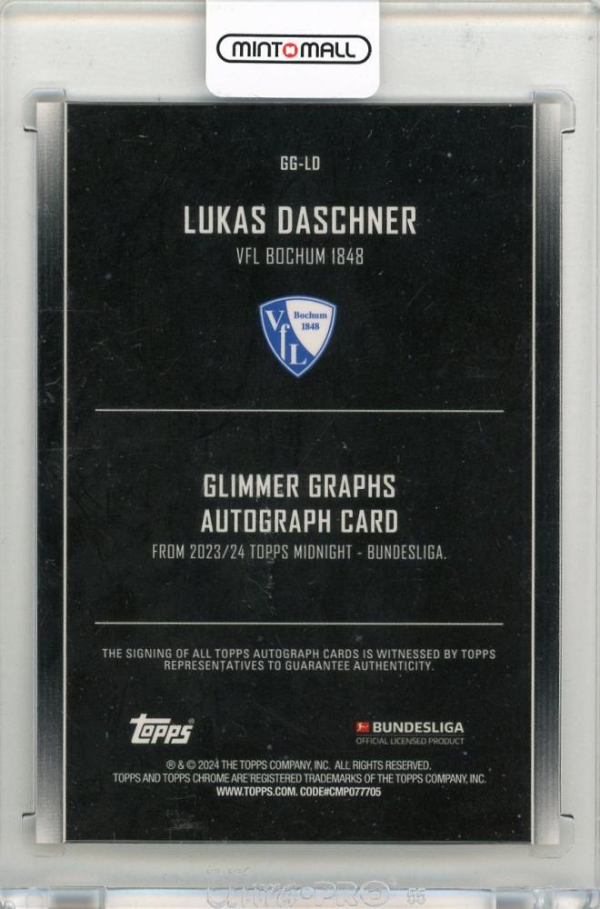 2023-24 TOPPS Midnight Bundesliga Lukas Daschner Glimmer Graphs Autographs Parallel #GGLD4/5 VfL Bochum 1848