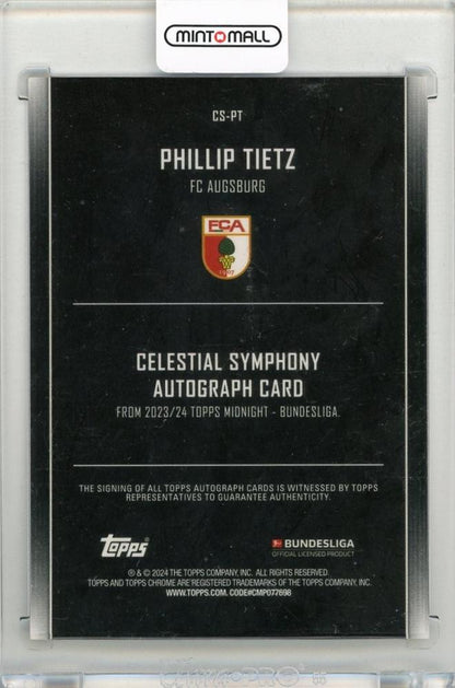 2023-24 TOPPS Midnight Bundesliga Phillip Tietz Celestial Symphony Autographs Parallel #CSPT FC Augsburg