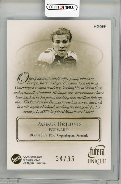 2023 futera UNIQUE Rasmus Hojlund #HG09934/35 Denmark