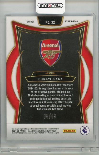 2024-25 PANINI SELECT PREMIER LEAGUE Bukayo Saka Winter Camo #3209/49 Arsenal