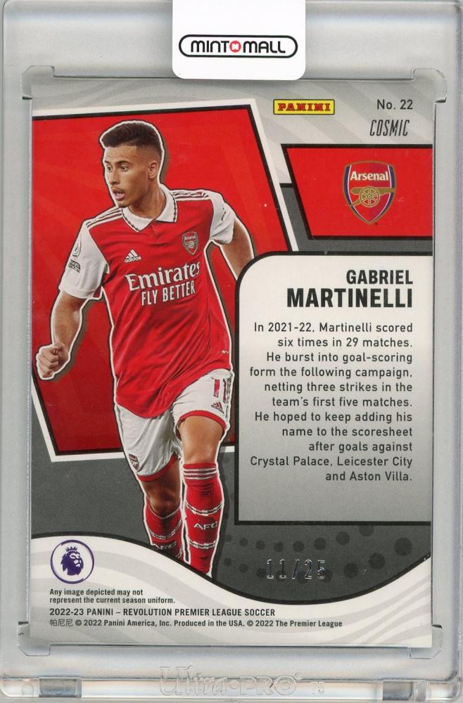 2022-23 Panini Revolution Premier League Soccer Gabriel Martinelli Cosmic11/25Arsenal