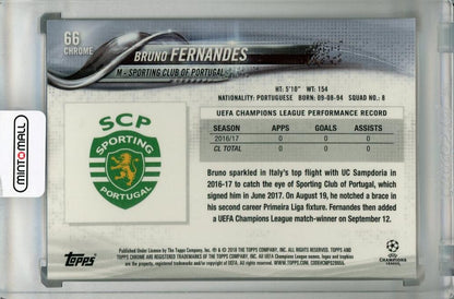 2017-18 Topps Chrome UEFA Champions League Bruno Fernandes Base trading card from Sporting Club of Portugal