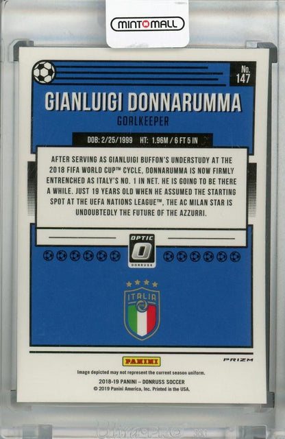 2018-19 Donruss Italy Gianluigi Donnarumma Base Optic Holo Parallel collectible card
