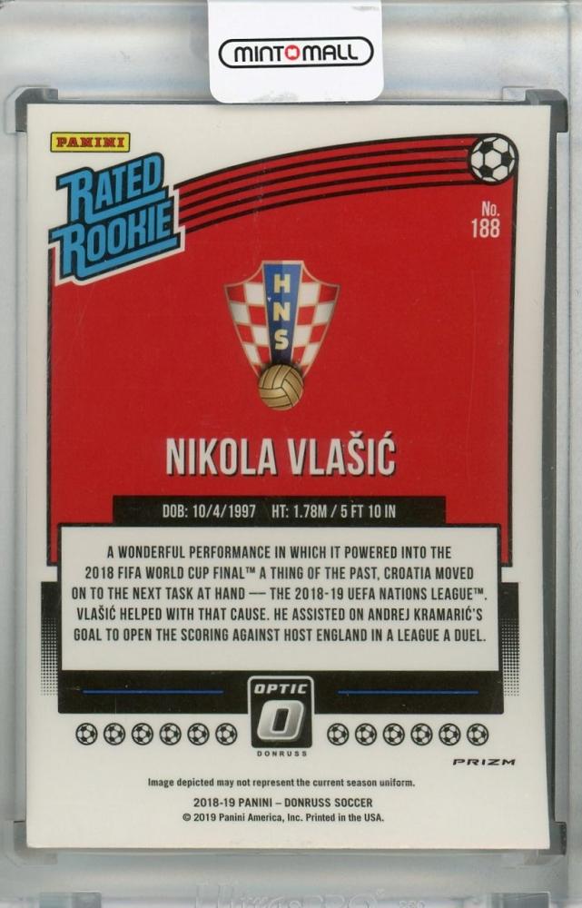 2018-19 Donruss Croatia Nikola Vlasic Base Rated Rookie Optic Holo parallel trading card