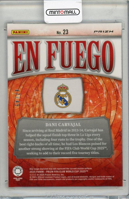 2025 PANINI PRIZM CLUB WORLD CUP Dani Carvajal EN FUEGO#2347/49 Real Madrid