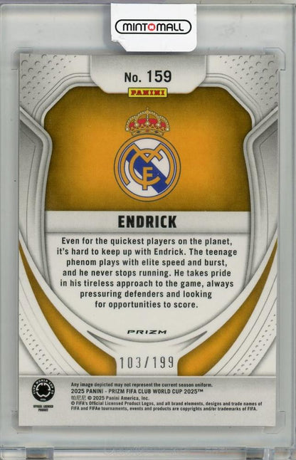 2025 PANINI PRIZM CLUB WORLD CUP Endrick Red Prizm#159103/199 Real Madrid