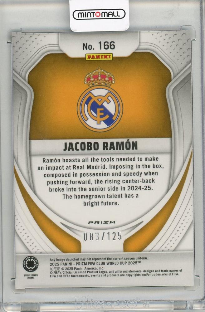 2025 PANINI PRIZM CLUB WORLD CUP Jacobo Ramon Purple Prizm#166083/125 Real Madrid