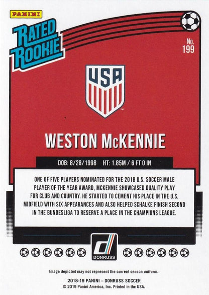 2018-19 Panini Donruss United States Weston McKennie Base trading card