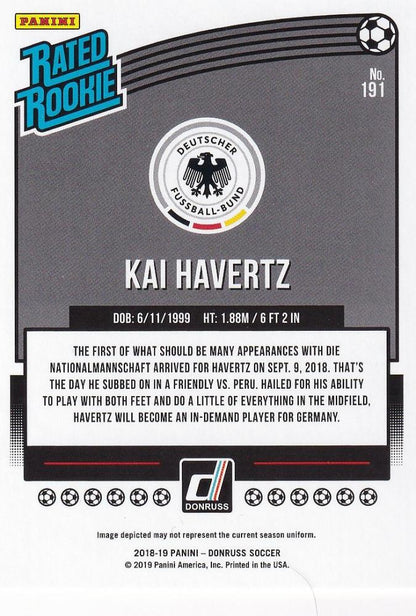 2018-19 Panini Donruss Germany Kai Havertz Base trading card featuring Kai Havertz