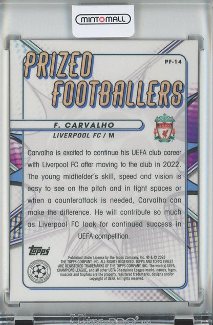 2022-23 Topps Finest UEFA Club Competitions Soccer F.Carvalho Prized Footballers/Red Parallels/RC 45021