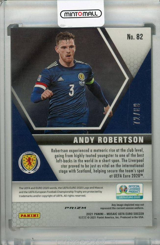 2021 Panini Mosaic UEFA Euro 2020 Scotland Andy Robertson Base Red & Gold Parallel card number 72 of 88