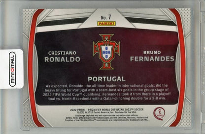 2022 PANINI PRZM FIFA WORLD CUP Cristiano Ronaldo/Bruno Fernandes #7 Portugal