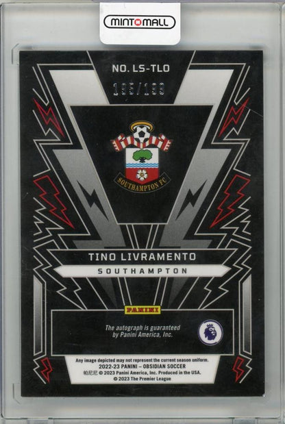 2022-23 PANINI OBISIDIAN Tino Livramento Auto #LS-TLO195/199 Southampton