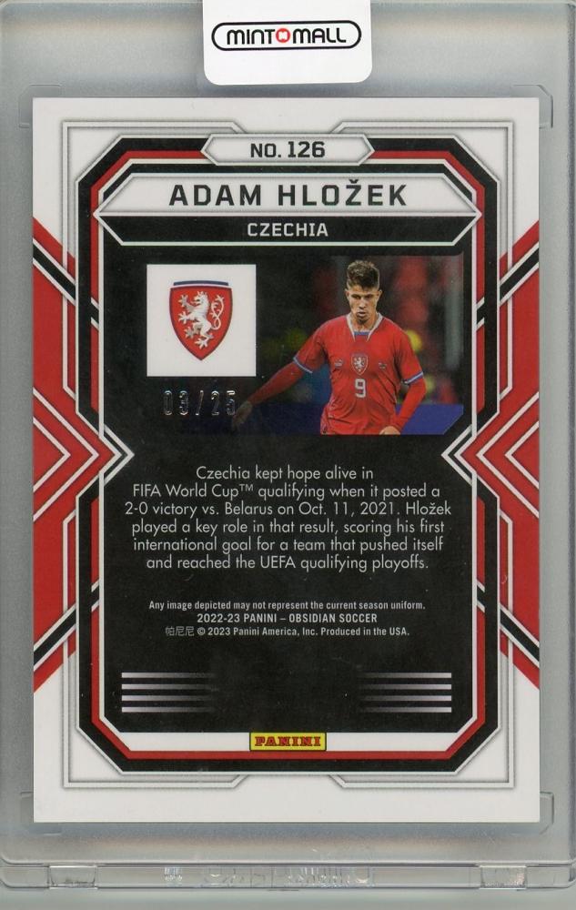 2022-23 PANINI OBISIDIAN Adam Hlozek #126 RC03/25 Czechia