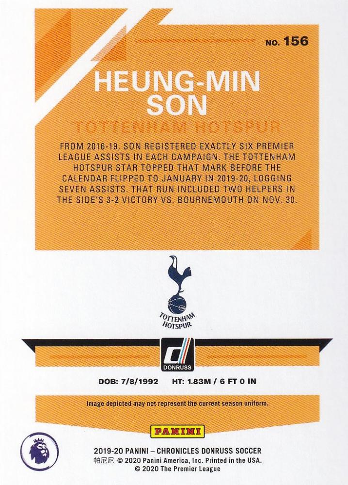 2019-20 Panini Chronicles Tottenham Hotspur Heung-Min Son Base Donruss Premier League Red Parallel card number 78 out of 99