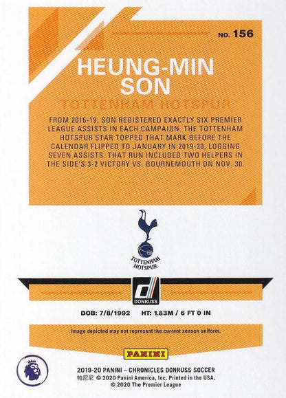 2019-20 Panini Chronicles Tottenham Hotspur Heung-Min Son Base Donruss Premier League Red Parallel card number 78 out of 99
