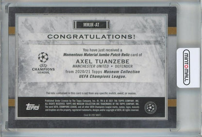 2020-21 Museum Collection UCL Axel Tuanzebe Momentous Material Jumbo Relics #MMJR-AT150/150 Manchester United