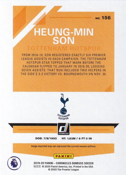2019-20 Panini Chronicles Heung-Min Son Tottenham Hotspur Base Donruss Premier League Blue Parallel card 06 of 75