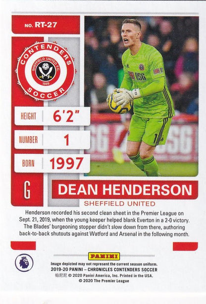 2019-20 Panini Chronicles Sheffield United Dean Henderson Contenders Rookie Ticket trading card