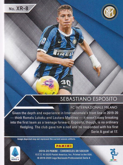 2019-20 Panini Chronicles football trading card featuring Sebastiano Esposito of FC Internazionale Milano XR Rookies