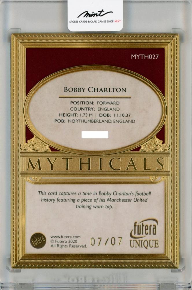 2020 Futera Unique Bobby Charlton MYTHICALS 7/7 collectible trading card