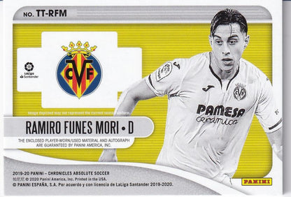 2019-20 Panini Chronicles Villarreal CF Ramiro Funes Mori Absolute Tools of the Trade trading card number 88 of 99 featuring back stain