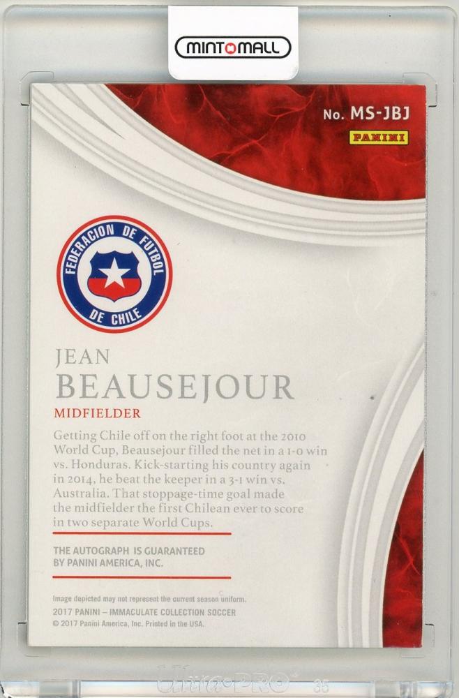 2017 Panini Immaculate Collection Jean Beausejour Marquee Signatures6/75 Chile