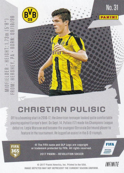 2017 Panini Revolution Borussia Dortmund Christian Pulisic Base Infinite parallel version card