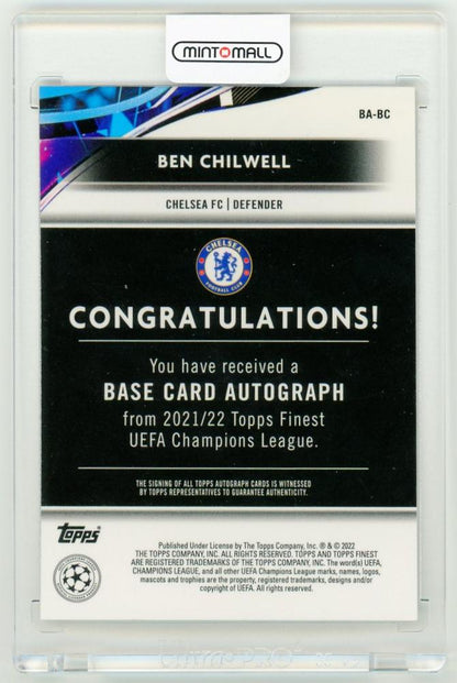 2021-22 Topps Finest UEFA Champions League Ben Chilwell AutographsBA-BC Chelsea FC