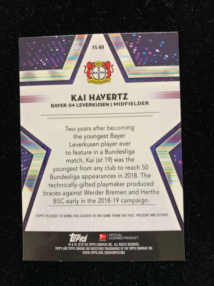 2018-19 Topps Chrome Bundesliga Bayer 04 Leverkusen Kai Havertz Future Stars trading card