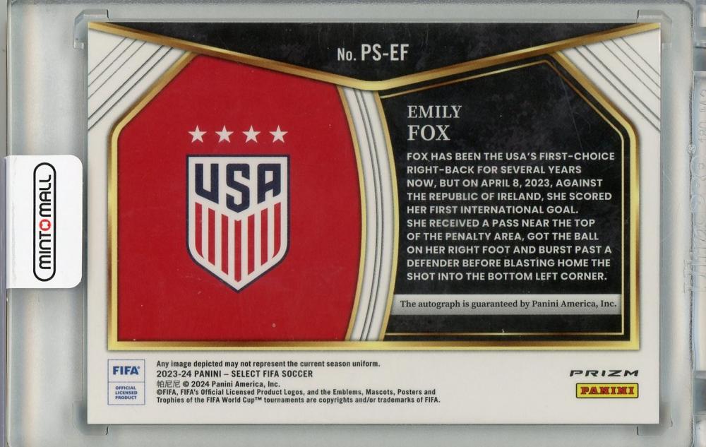 2023-2024 PANINI SELECT FIFA EMILY FOX AUTO USA