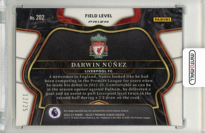 2022-23 Panini Select Premier League soccer Darwin Nunez Zebra 12/25 Liverpool FC
