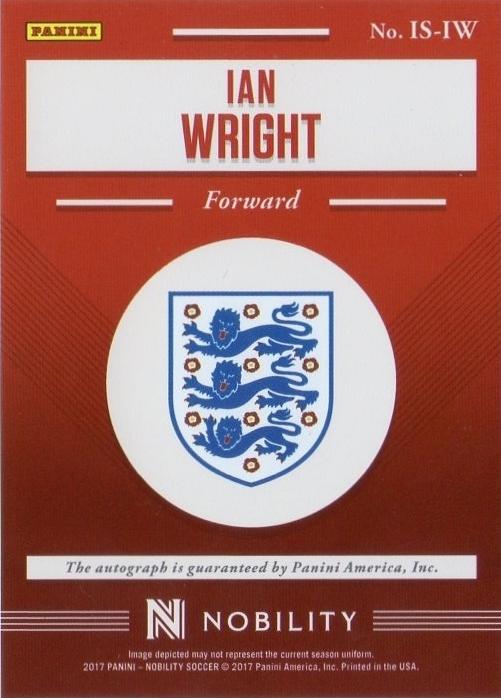 PANINI 2017 NOBILITY Ian Wright autographed collectible card numbered 129 out of 300
