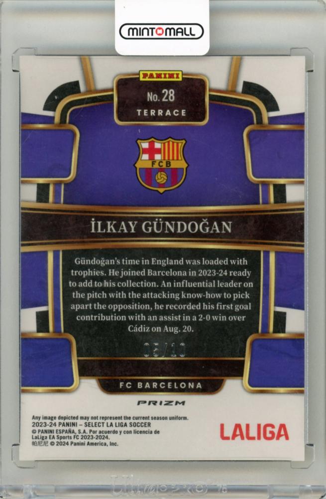 2023-24 Panini Select La Liga Ilkay Gundogan Gold Wave05/10 FC Barcelona