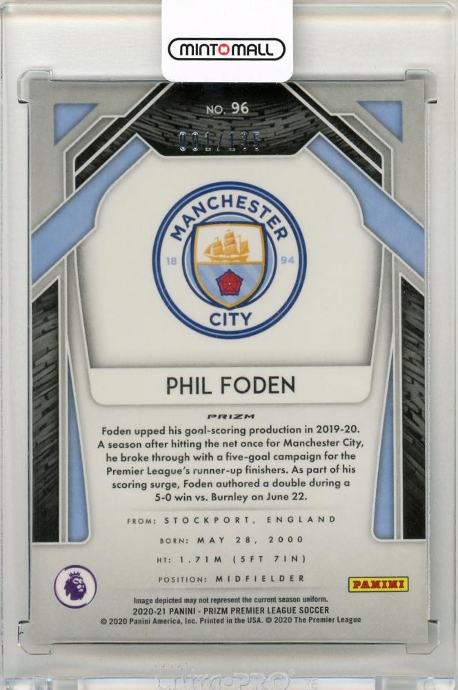 2020-21 Panini Prizm Premier League Soccer Phil Foden Mojo Red Prizms1/135 Manchester City