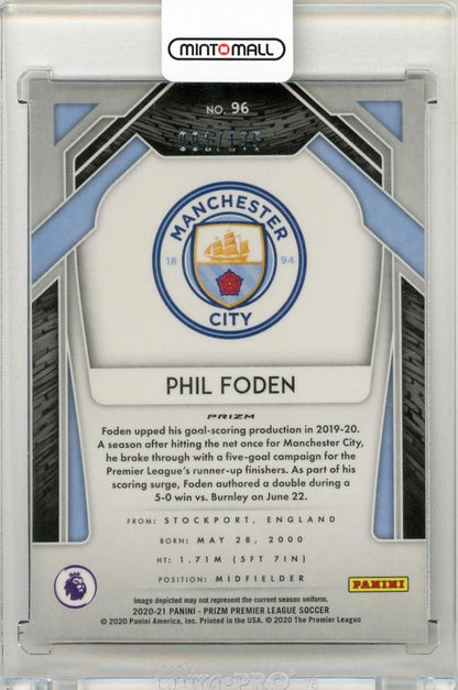 2020-21 Panini Prizm Premier League Soccer Phil Foden Mojo Red Prizms1/135 Manchester City