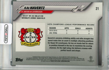 2019-20 Topps Chrome UEFA Champions League Bayer 04 Leverkusen Kai Havertz Base Green Bubbles parallel card