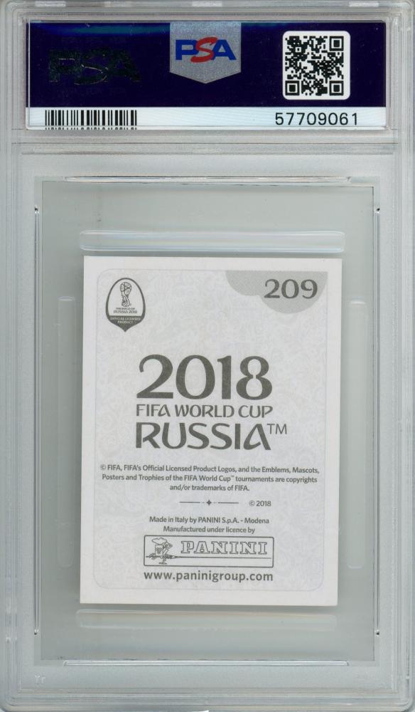 2018 Panini World Cup Kylian Mbappe Stickers Black Back #209PSA8 France