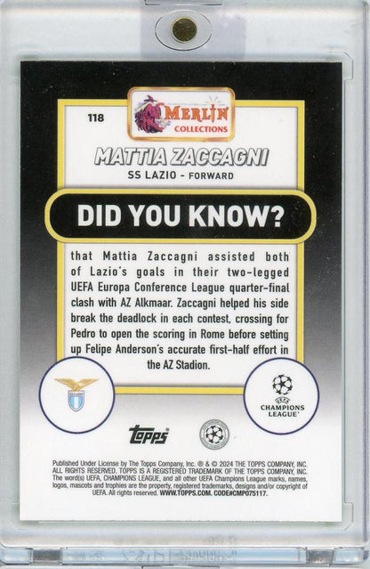 2023-24 Topps MERLIN Mattia Zaccagni 372/399 SS LAZIO