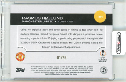 2025 Topps Champions League Chrome Rasmus Hojlund 01/25
