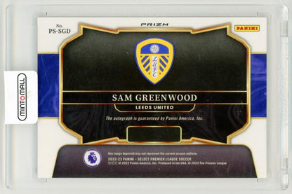 2022-23 PANINI Select Premier League Pitchside Signatures Sam Greenwood PS-SGD Leeds United